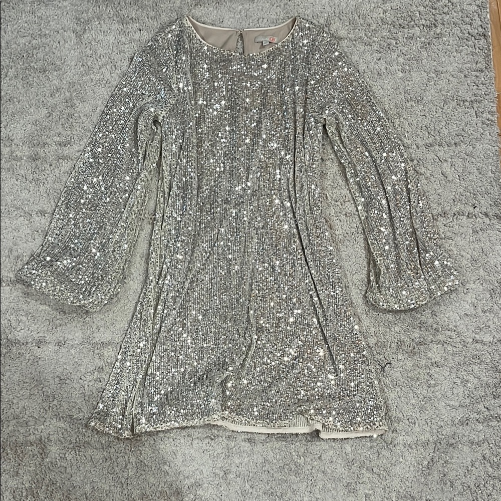 Silver Sequin mini Dress TRENDY